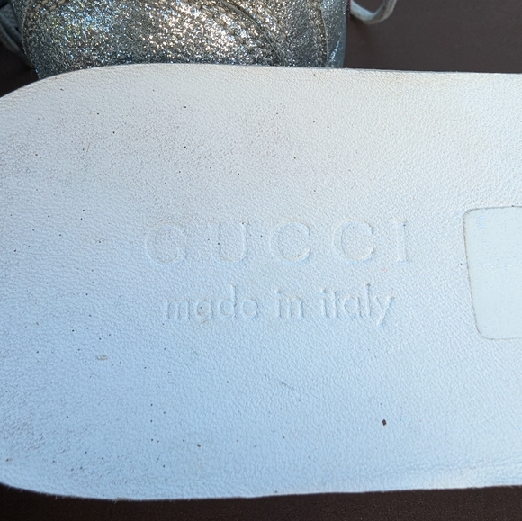 Gucci Metalic Glitter Web High-Top Sneakers - Picture 16 of 17
